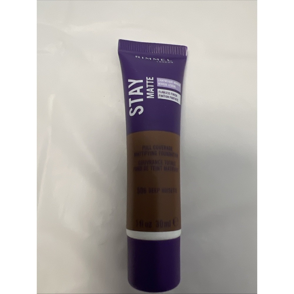 Rimmel London Foundation Stay Matte 506 Deep Noisette 1 Oz Full Coverage New‎